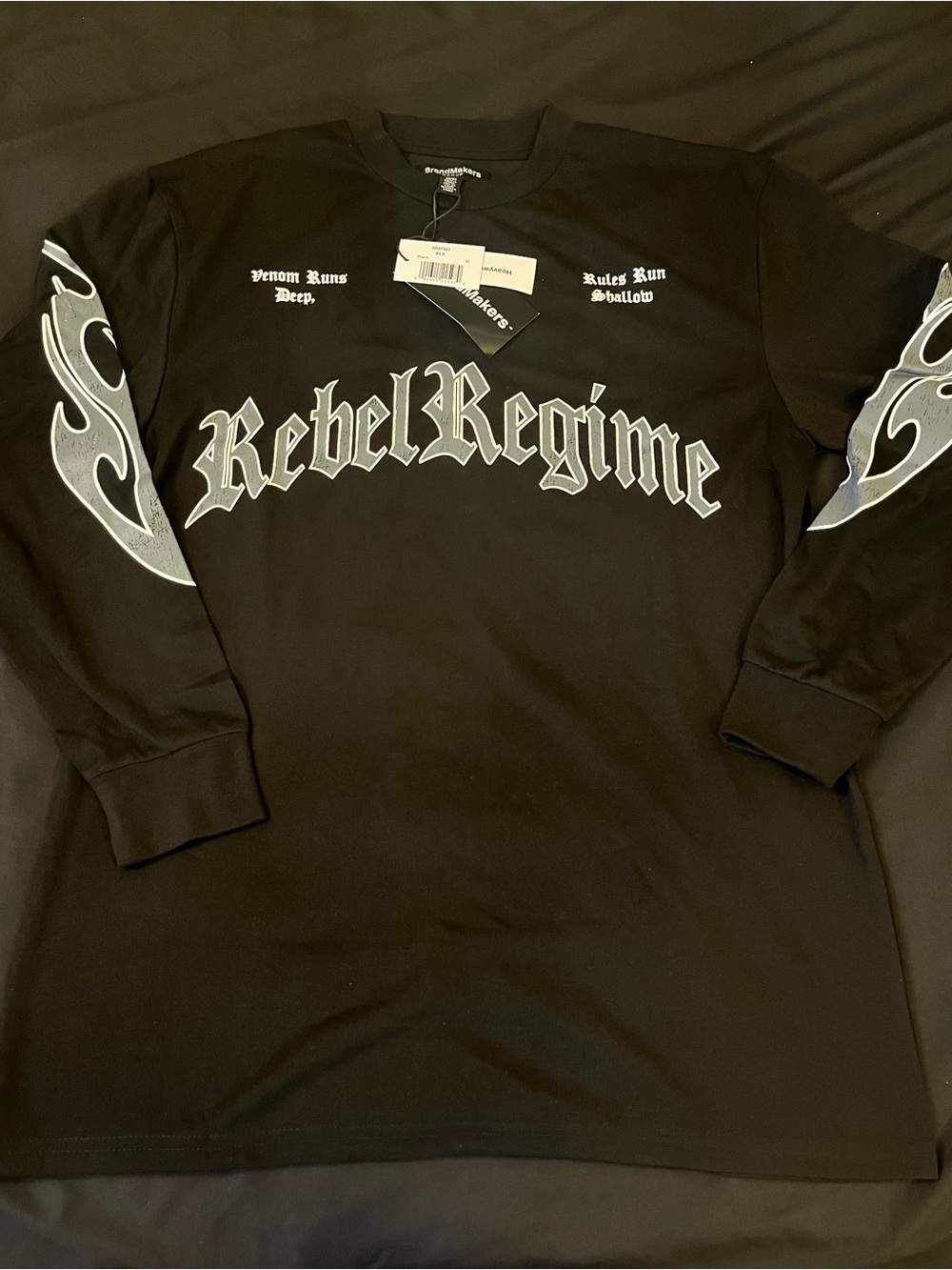 Black Graphic Long-Sleeve Shirt